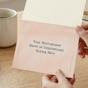 Create Your Own Motivational Quote Blush Pink Gold Holiday Card