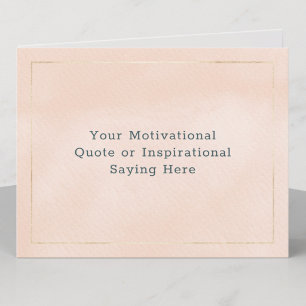 Create Your Own Motivational Quote Blush Pink Gold Holiday Card