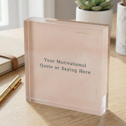 Create Your Own Motivational Quote Blush Pink Gold Paperweight