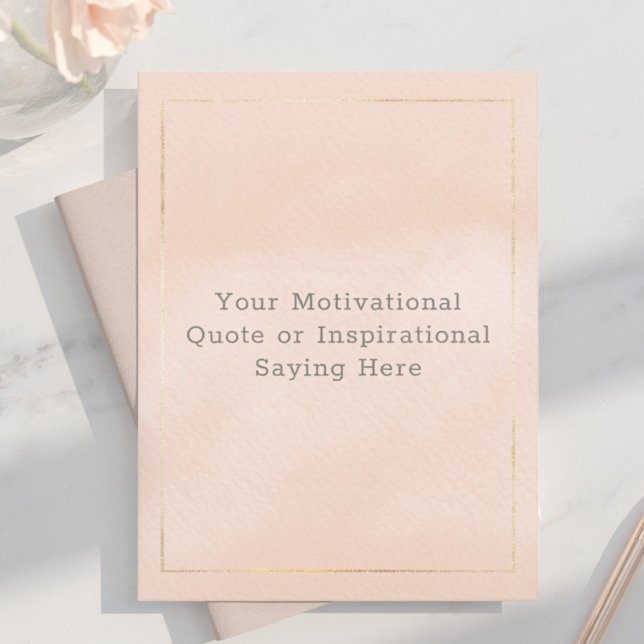 Create Your Own Motivational Quote Blush Pink Gold Postcard (Creator Uploaded)