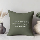 Create Your Own Motivational Quote Throw Pillow<br><div class="desc">Create your own custom quote throw pillow. Features minimalist typewriter typography.</div>