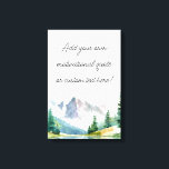 Create Your Own Mountain Quote Canvas Print<br><div class="desc">Create your own personalized quote canvas print featuring a watercolor mountain landscape illustration. Simply add your favorite motivational quote or custom text.</div>
