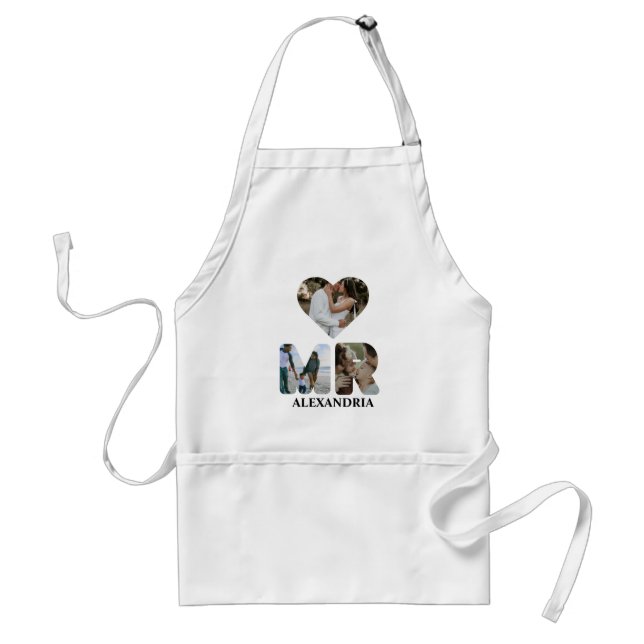 Create your own Mr and Mrs photo Matching couple Adult Apron (Front)