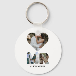 Create your own Mr and Mrs photo Matching couple Keychain