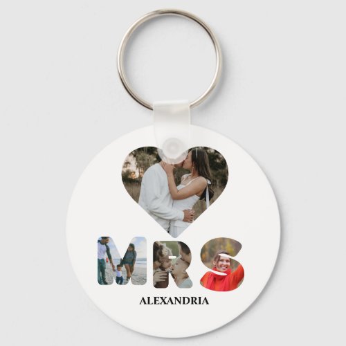 Create your own Mr and Mrs photo Matching couple Keychain