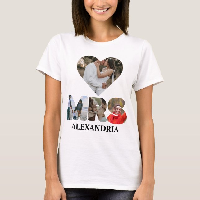 Create your own Mr and Mrs photo Matching couple T-Shirt (Front)