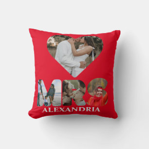Create your own Mr and Mrs photo Matching couple Throw Pillow