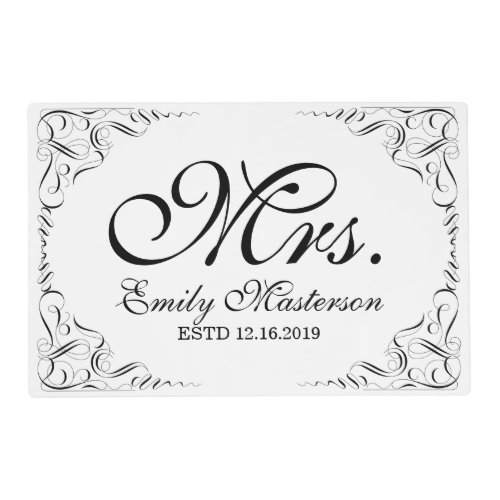 Create Your Own Mr Mrs His Hers Wedding Monogram Placemat