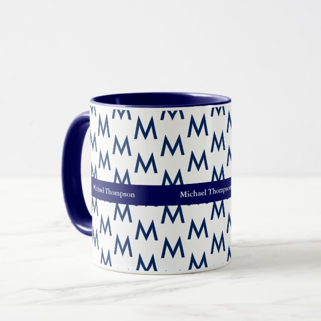 Create your own mug monogram blue (Front Left)