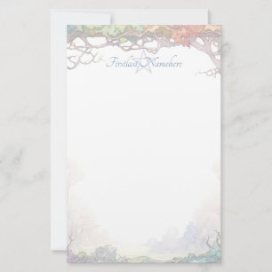 Create Your Own Mulitcolored Rainbow Forest Scenic Stationery