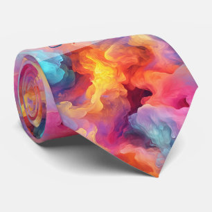 Create Your Own Multicolored Alcohol Ink Plumes Neck Tie