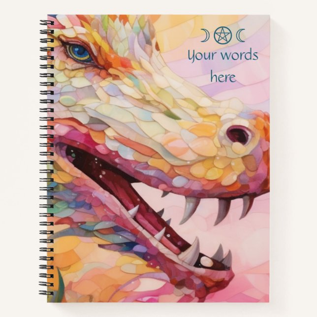 Create Your Own Multicolored Kaleidoscope Dragon Notebook (Front)