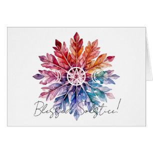Create Your Own Multicolored Leafy Snowflake Yule Cards