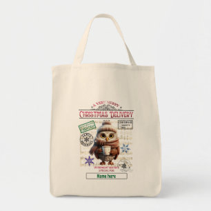 Create Your Own Musical Christmas Owl Gift Sack Tote Bag