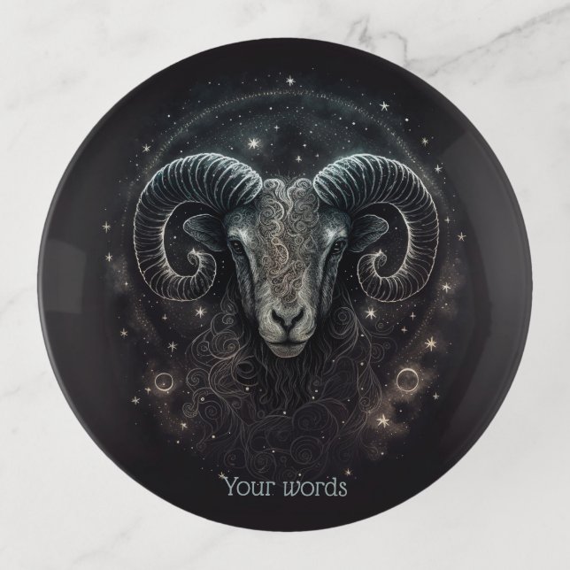 Create Your Own Mystical Aries Glass Altar Tray (Front)