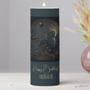Create Your Own Mystical Astrology Aquarius Pillar Candle