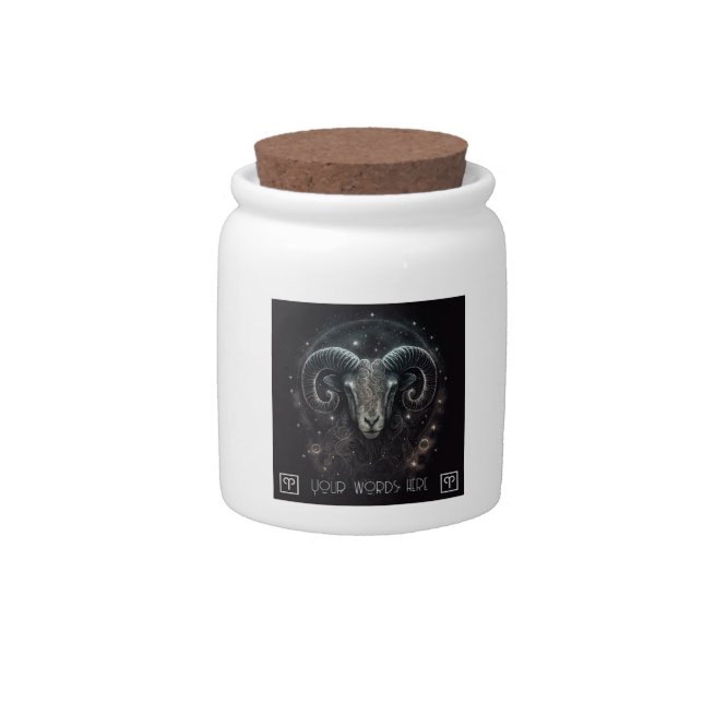 Create Your Own Mystical Astrology Aries Zodiac Candy Jar (Front)
