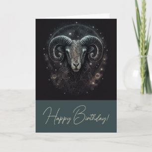 Create Your Own Mystical Astrology Aries Zodiac Holiday Card