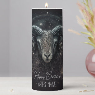 Create Your Own Mystical Astrology Aries Zodiac Pillar Candle