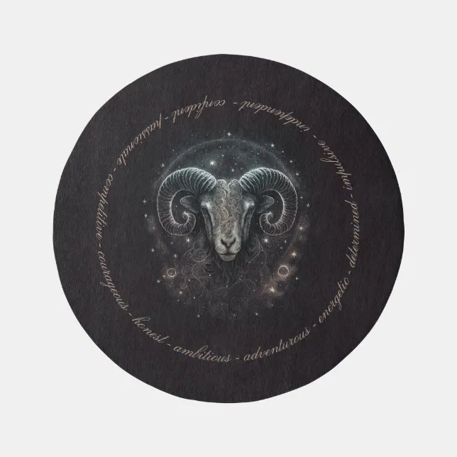 Create Your Own Mystical Astrology Aries Zodiac Rug | Zazzle