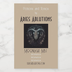 Create Your Own Mystical Astrology Aries Zodiac Wine Label