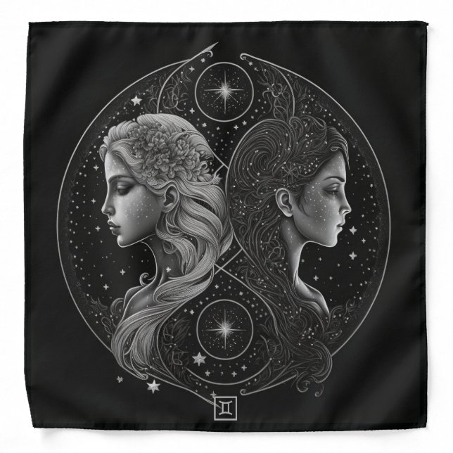 Create Your Own Mystical Astrology Gemini Zodiac Bandana (Front)