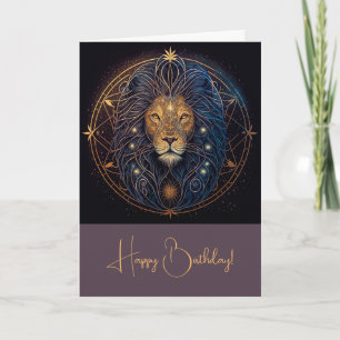 Create Your Own Mystical Astrology Leo Zodiac Holiday Card