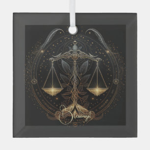 Create Your Own Mystical Astrology Libra Zodiac Glass Ornament