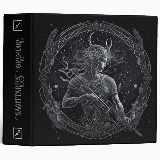 Create Your Own Mystical Astrology Sagittarius 3 Ring Binder (Front/Spine)