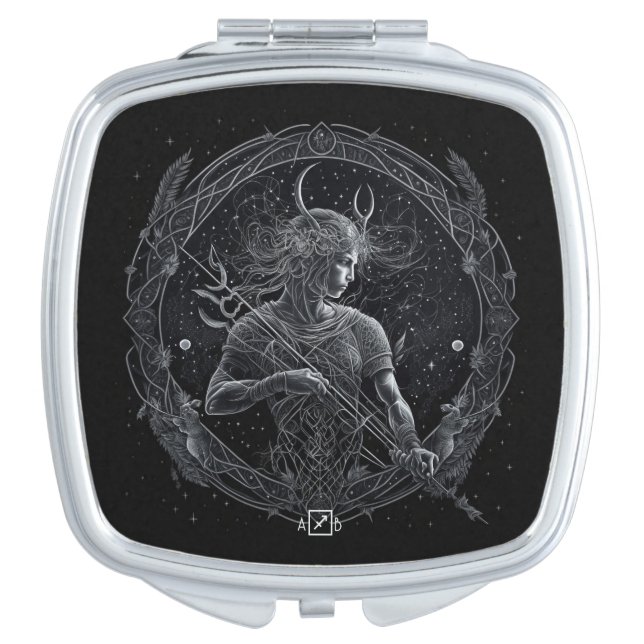 Create Your Own Mystical Astrology Sagittarius Compact Mirror (Front)