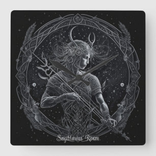 Create Your Own Mystical Astrology Sagittarius Square Wall Clock