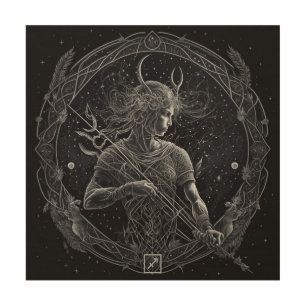 Create Your Own Mystical Astrology Sagittarius Wood Wall Art