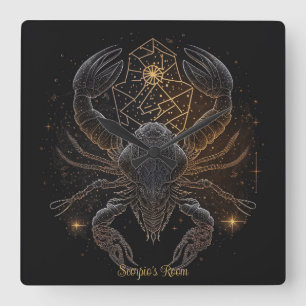 Create Your Own Mystical Astrology Scorpio Zodiac Square Wall Clock