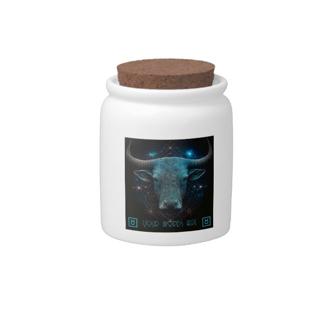Create Your Own Mystical Astrology Taurus Zodiac Candy Jar (Front)