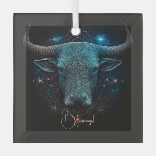 Create Your Own Mystical Astrology Taurus Zodiac Glass Ornament