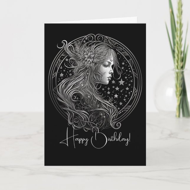 Create Your Own Mystical Astrology Virgo Zodiac Holiday Card (Front)
