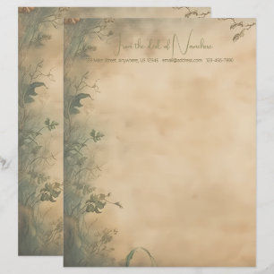 Create Your Own Mystical Autumn Garden Floral Letterhead