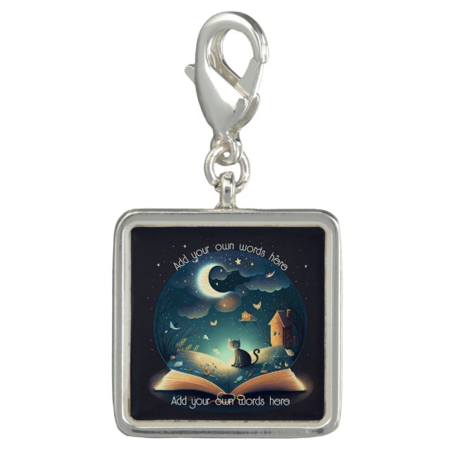 Create Your Own Mystical Black Cat & Grimoire Charm (Front)