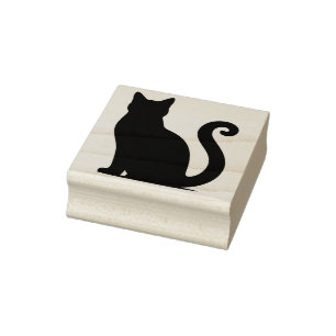 Create Your Own Mystical Black Cat Kitten Rubber Stamp
