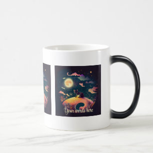 Create Your Own Mystical Black Cat Landscape Color Morph Mug