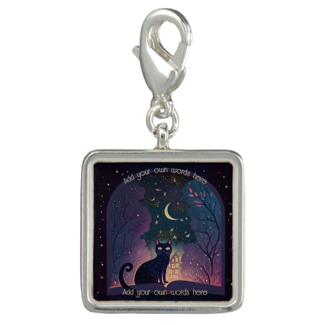 Create Your Own Mystical Black Cat Magic Window Charm (Front)