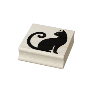 Create Your Own Mystical Black Cat Rubber Stamp
