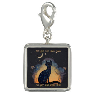 Create Your Own Mystical Black Cat Silhouette Charm