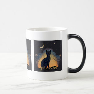 Create Your Own Mystical Black Cat Silhouette Color Morph Mug