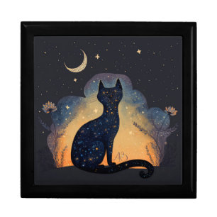 Create Your Own Mystical Black Cat Silhouette Gift Box