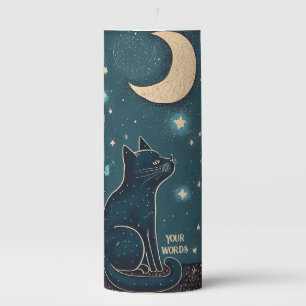 Create Your Own Mystical Black Cat & Wildflowers Pillar Candle
