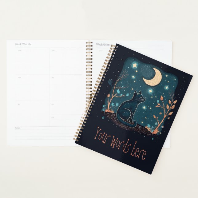 Create Your Own Mystical Black Cat & Wildflowers Planner (Display)