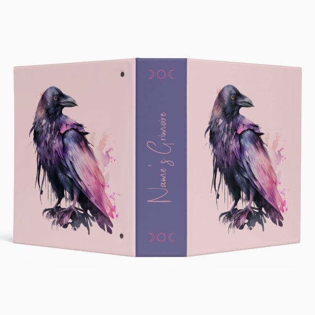Create Your Own Mystical Black Raven 3 Ring Binder (Background)