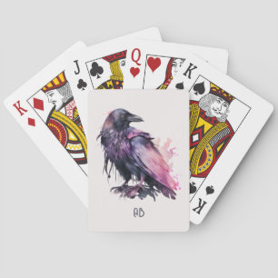 Create Your Own Mystical Black Raven Poker Cards