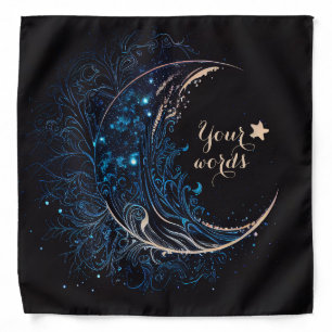 Create Your Own Mystical Blue & Gold Moon Bandana